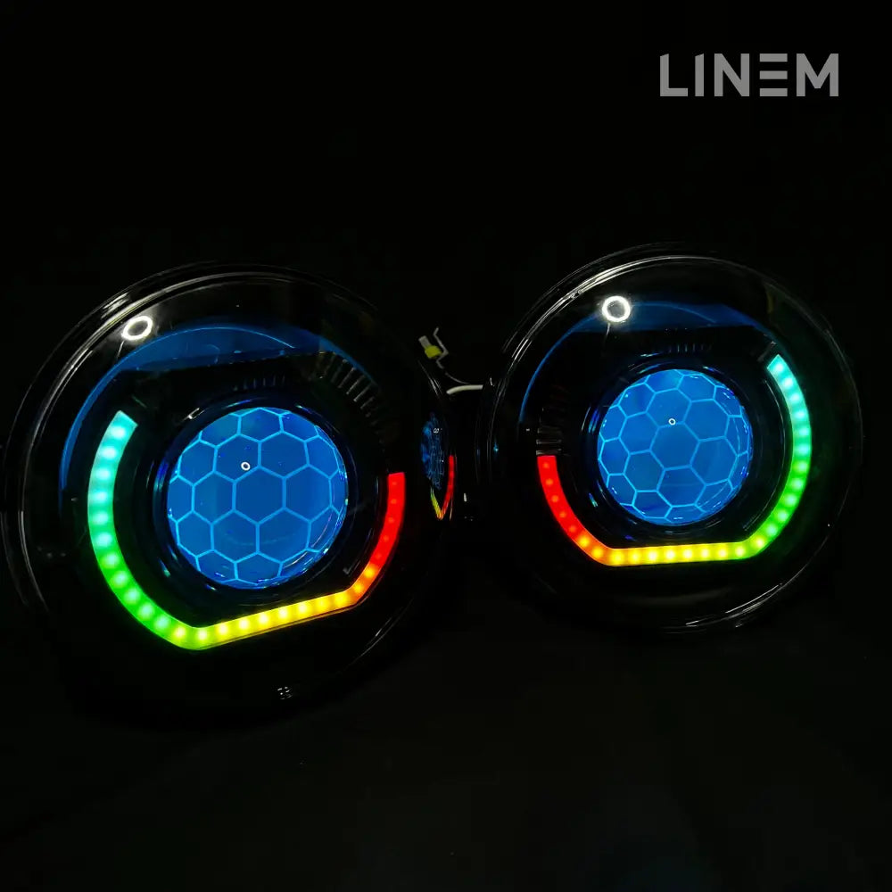 7 Inch Custom Headlights Angry Eyes